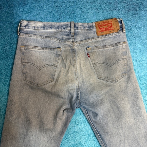 Levis 501 Jeans Men's Size 34x34 Straight Button Fly Red Tab Blue Fits 36x33 - Picture 11 of 15